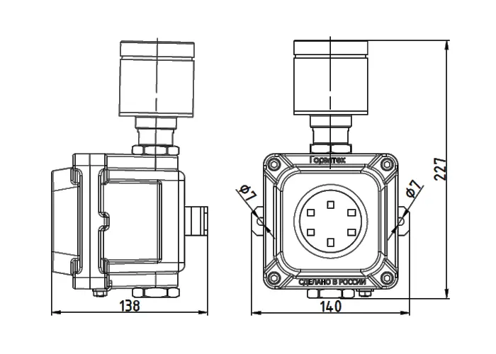 Пост световой и звуковой сигнализации взрывозащищенный ПГСК03